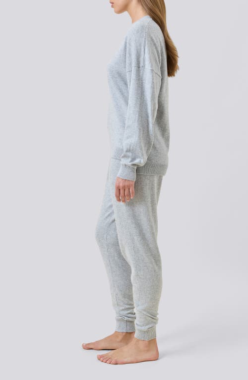 Papinelle Cotton & Cashmere Crewneck Pajama Top In Gray