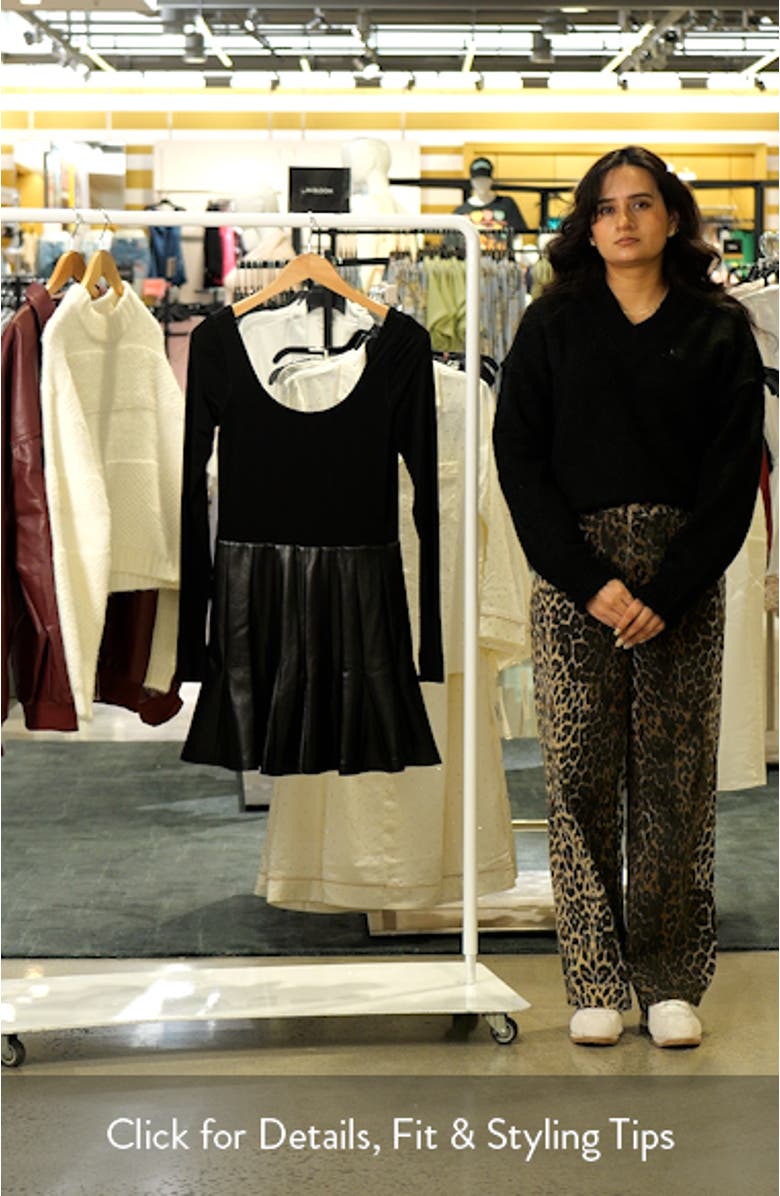 Chara Long Sleeve Mixed Media Minidress, sales video thumbnail