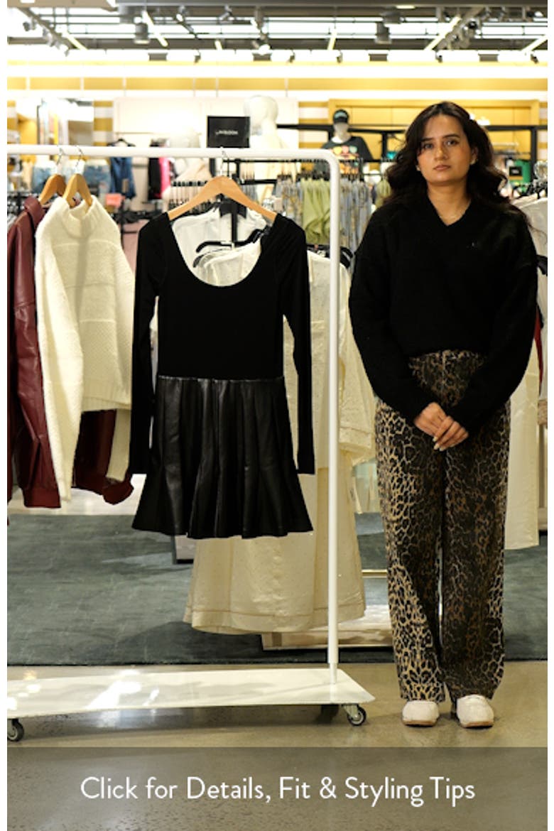 Chara Long Sleeve Mixed Media Minidress video