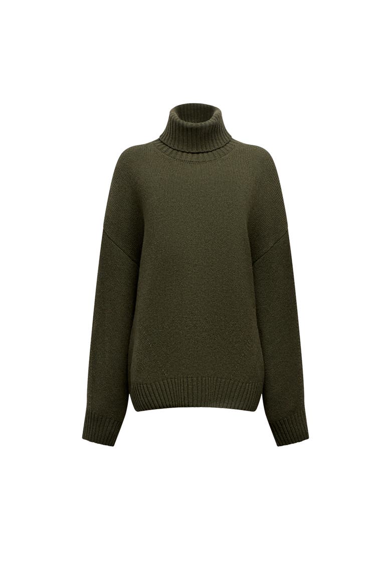Oversized Luxe Turtleneck, Alternate, color, Moss