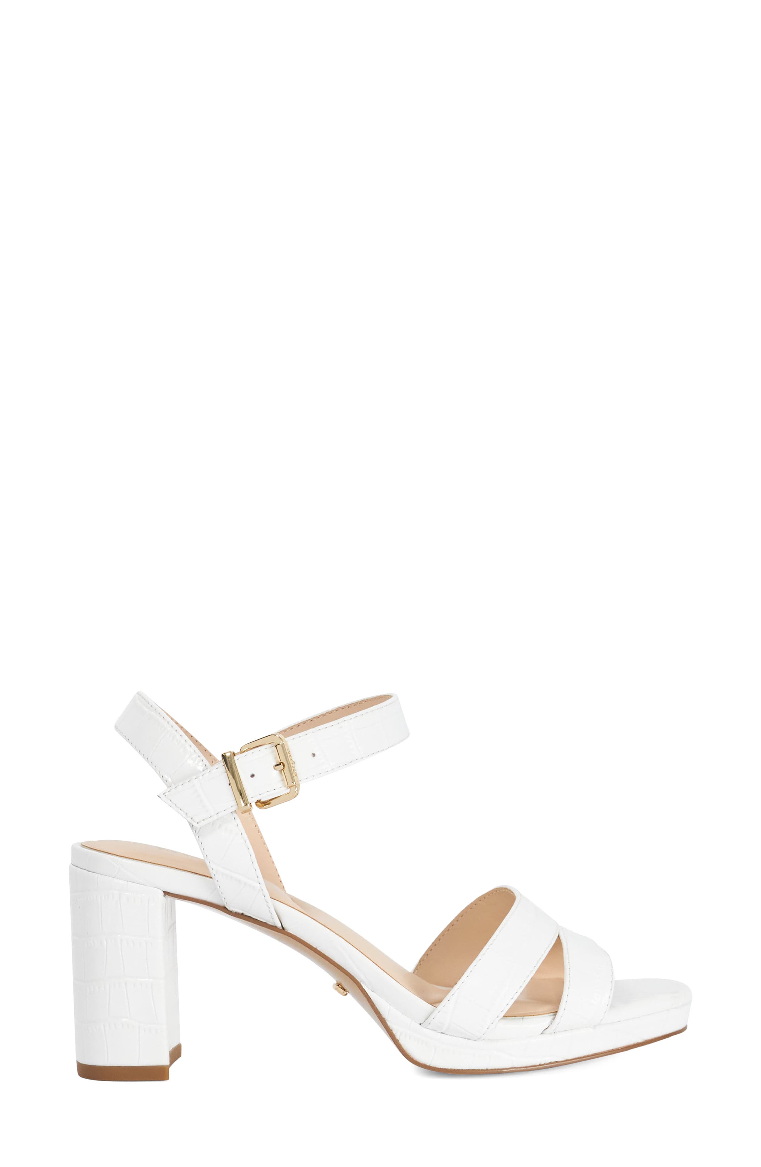 Dune London Manifesting Ankle Strap Platform Sandal, Alternate, color, White