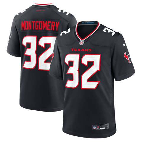 Men's Nike David Montgomery Navy Houston Texans Game Jersey
