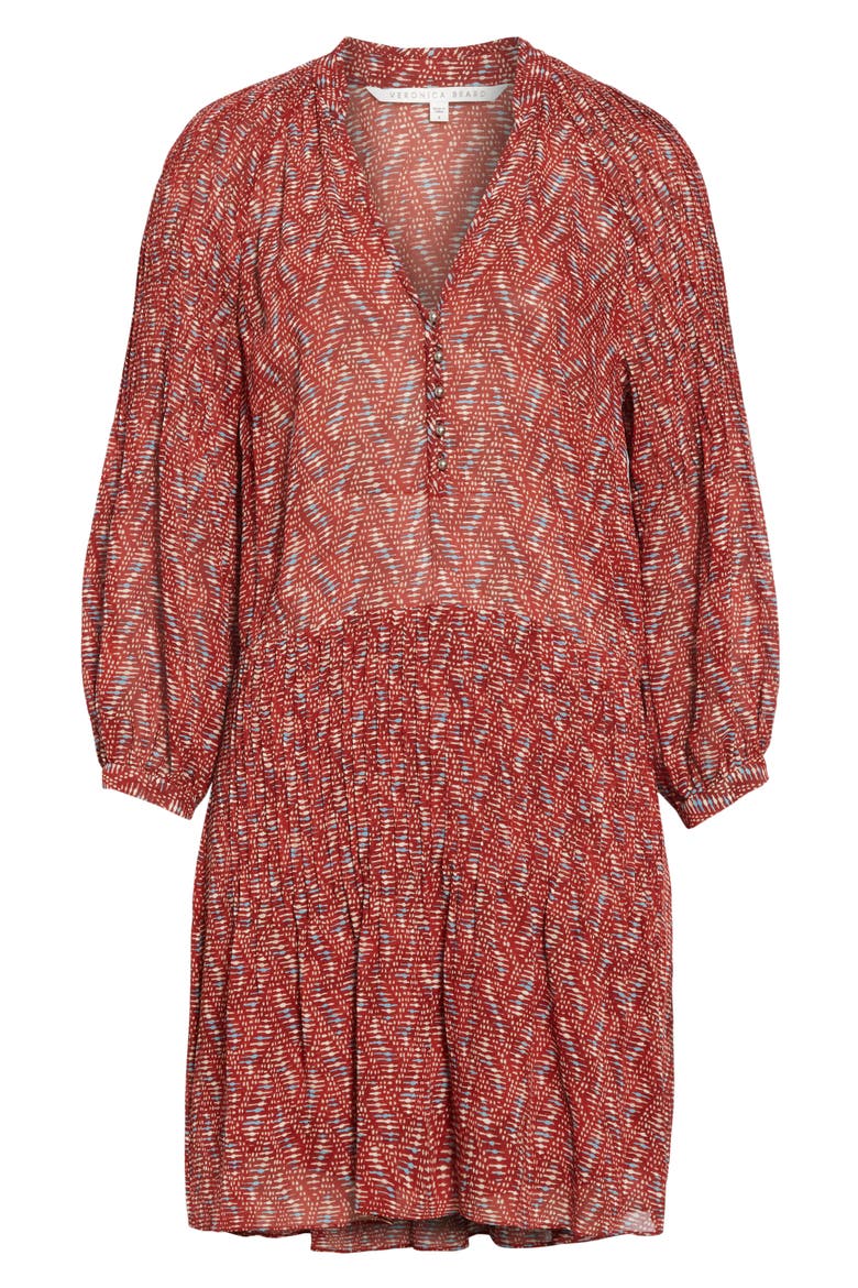 Priya Print Dress, Alternate, color, CLAY MULTI