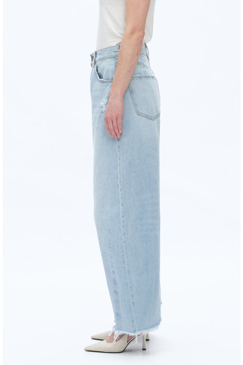 Frayed Super High Waist Barrel Jeans, Alternate, color, LIGHT BLUE