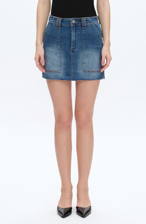 Cutoff Denim Miniskirt