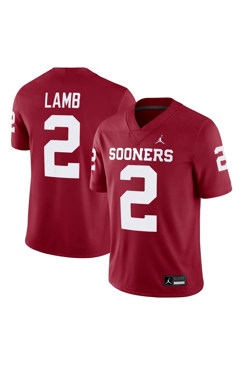 Men's Jordan Brand CeeDee Lamb Crimson Oklahoma Sooners Alumni Player Game Jersey, Main, color, Crimson