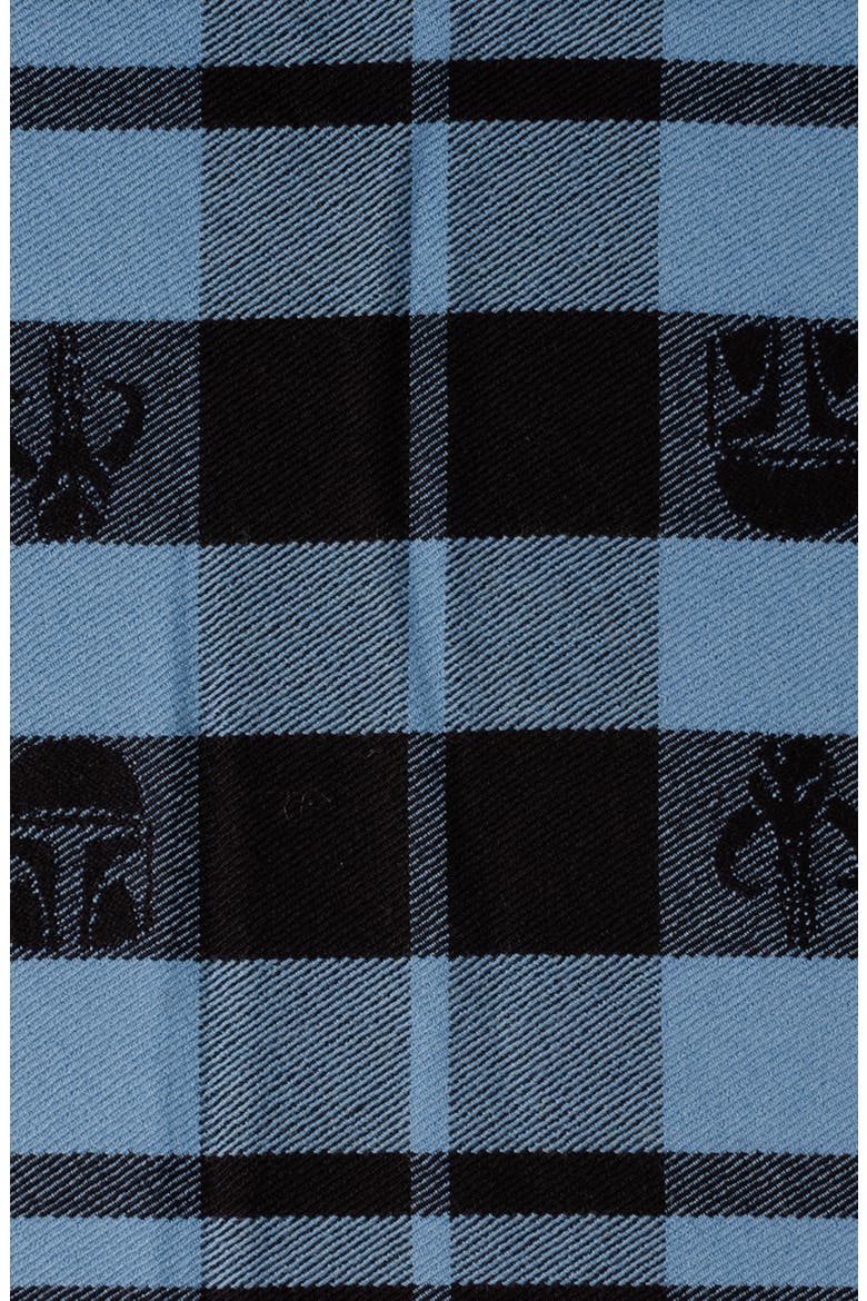 Mandalorian Tartan Merino Wool Scarf, Alternate, color, BLUE