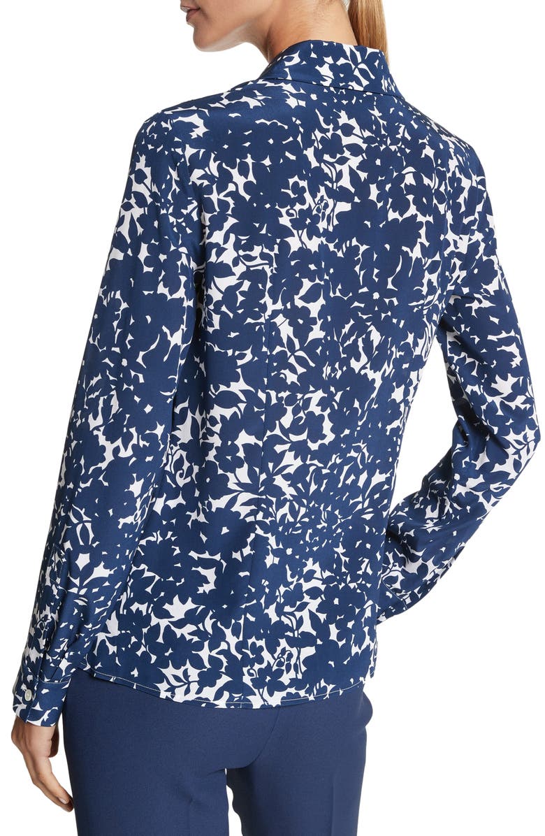 Michael Kors Collection Hansen Floral Organic Silk Crêpe de Chine Shirt, Alternate, color, 
