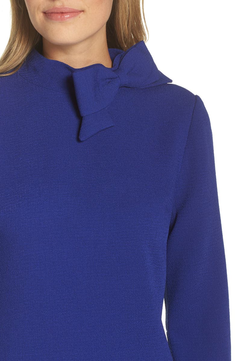 Eliza J Bow Neck Crepe Shift Dress, Alternate, color,
