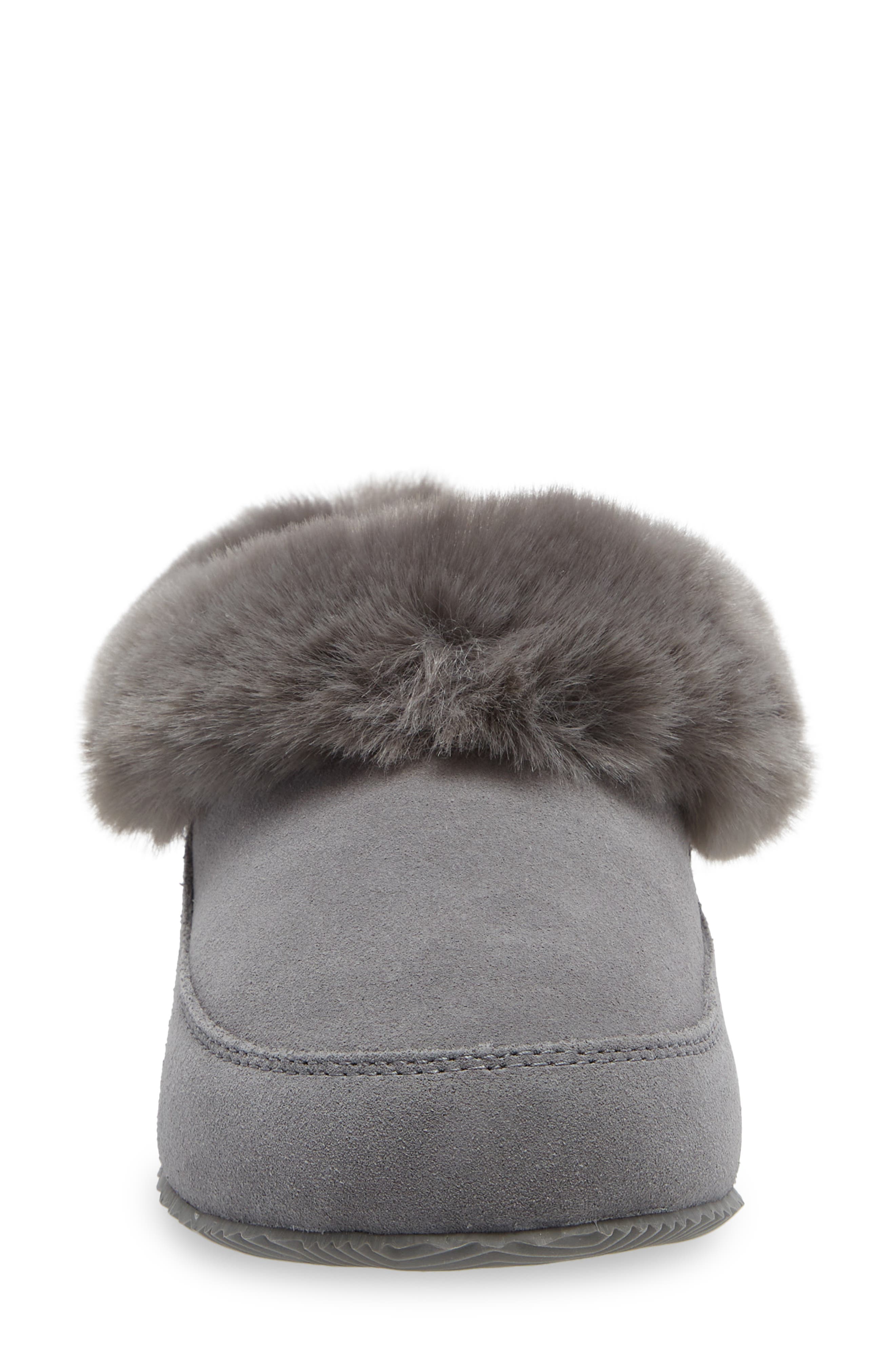 SOREL Go Coffee Run Faux Fur Slipper, Alternate, color, Quarry Quarry