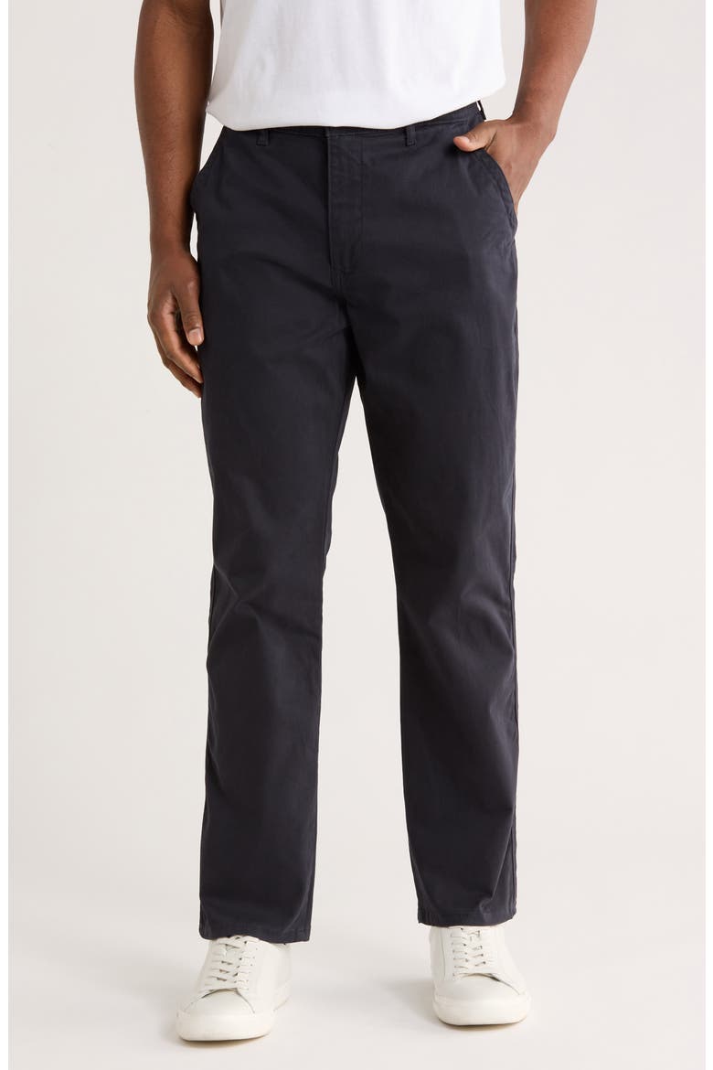 Sateen Flat Front Pants, Main, color, DARK NAVY