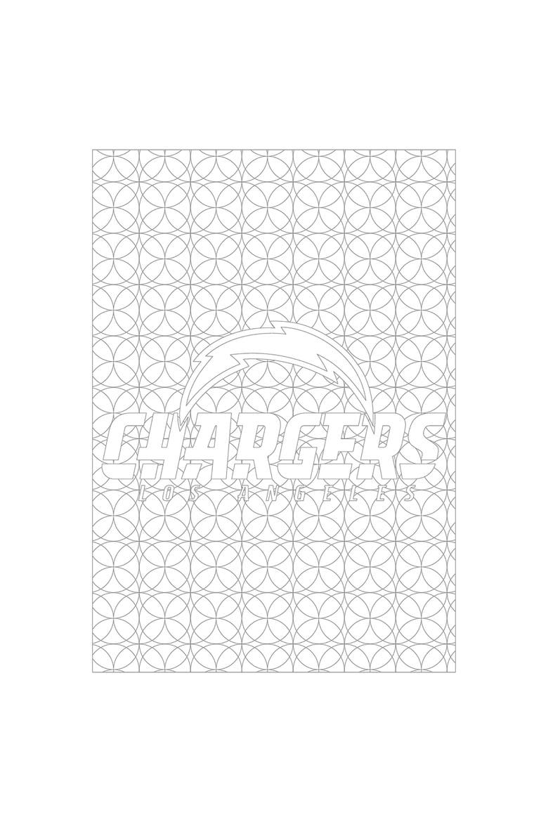 In the Sports Zone NFL Adult Coloring Book, Los Angeles Chargers, Alternate, color, Multicolored