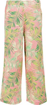 Barbour Aralia Palm Print Cotton Wide Leg Pants