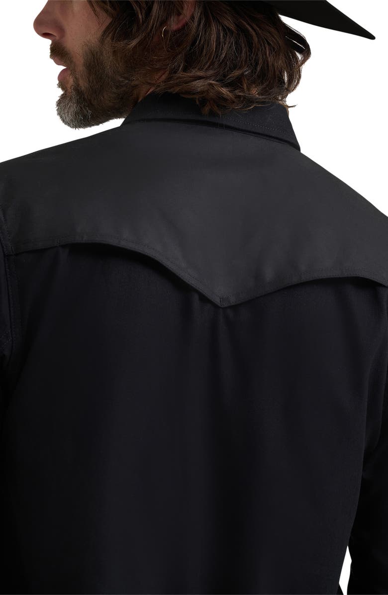 Wrangler Filson x Wrangler Two-Tone Denim Western Snap-Up Shirt, Alternate, color, Black