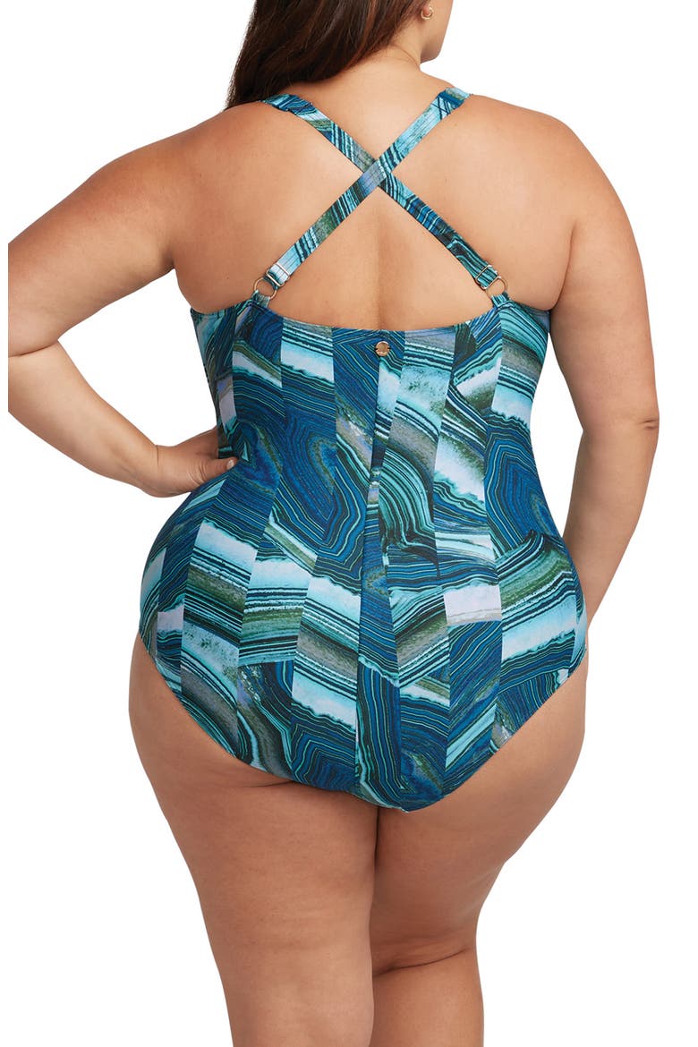 Chalcedony Monet DD- & E-Cup Underwire One-Piece Swimsuit, Alternate, color, TEAL
