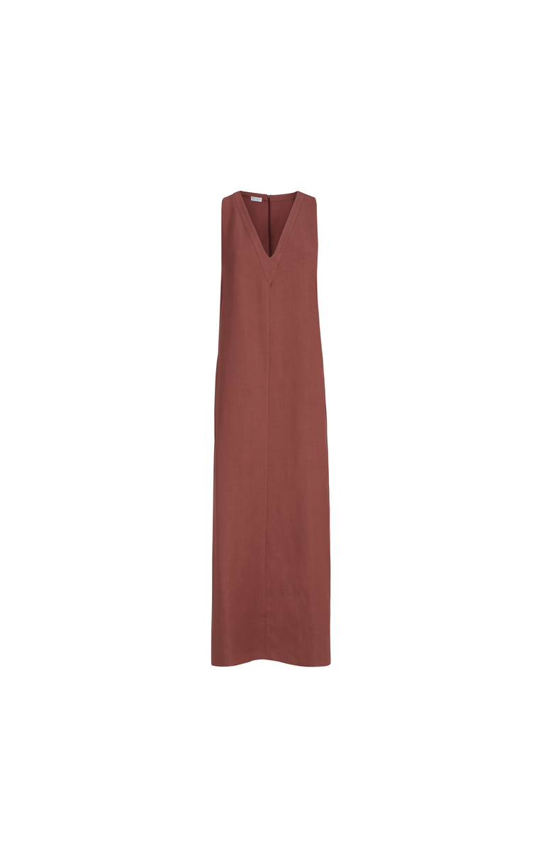 Brunello Cucinelli Fluid twill dress, Main, color, Red