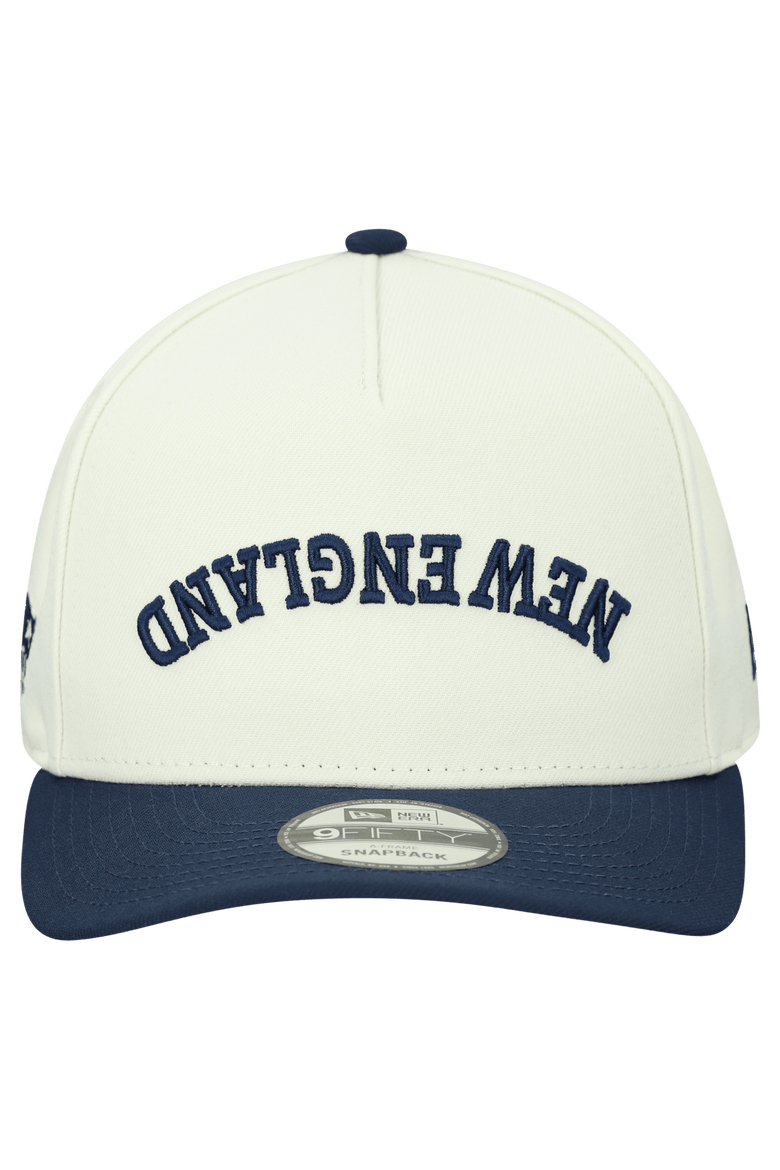 Men's New Era  Cream New England Patriots Upside Down 9FIFTY A-Frame Snapback Hat, Alternate, color, Cream