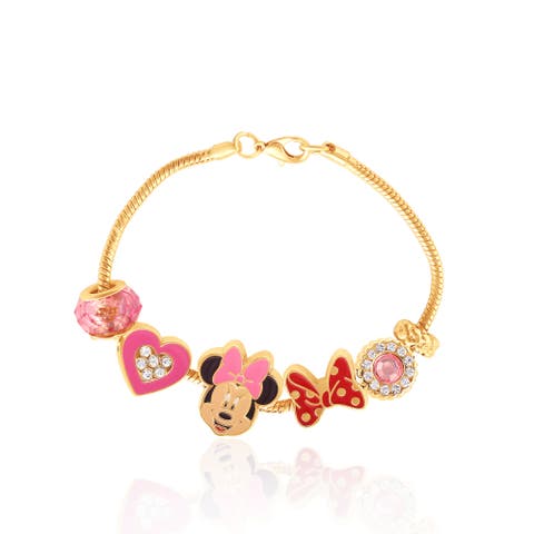 Minnie Mouse Charm Bracelet with Heart Accents