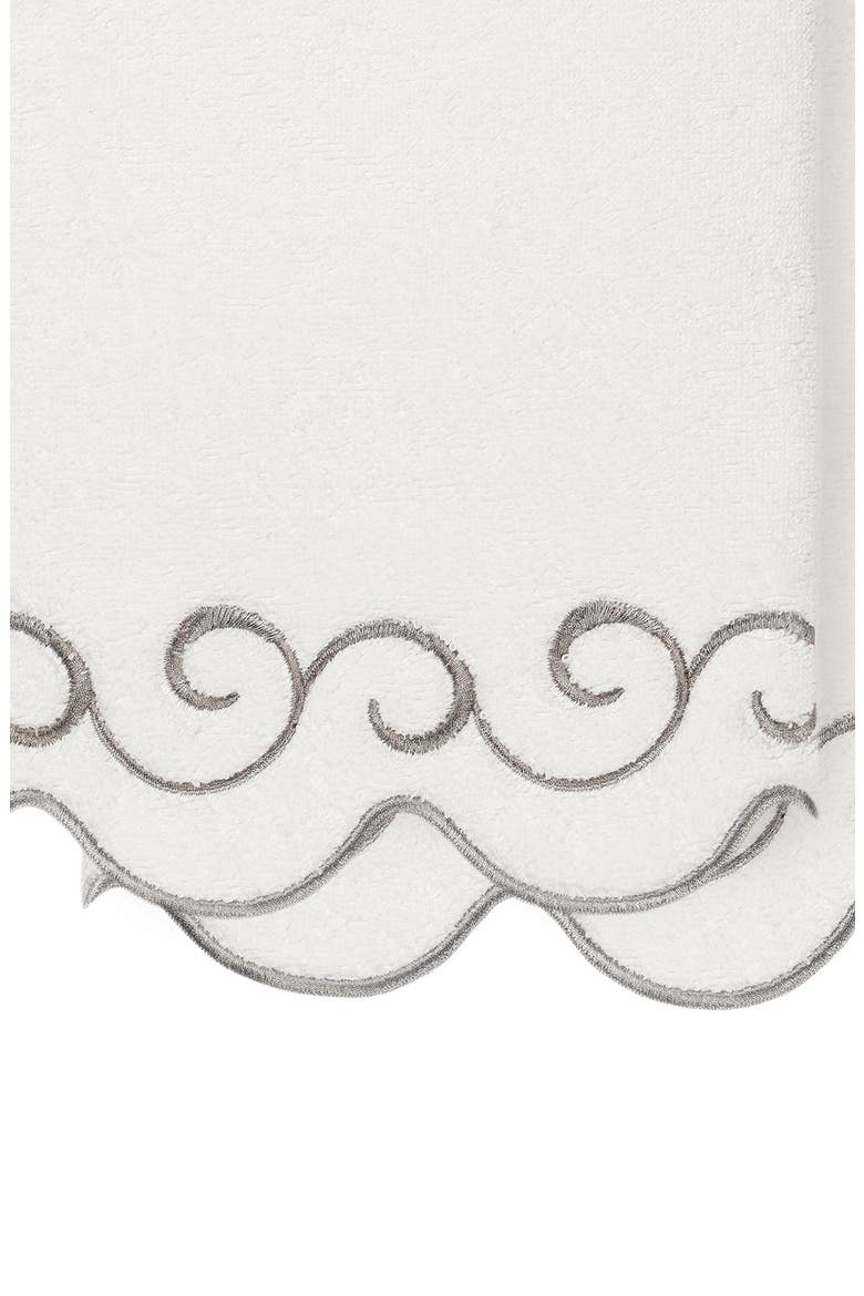 Simplicity Scallop 2-Piece Bath Towel Set, Alternate, color, WHITE/ GRAY