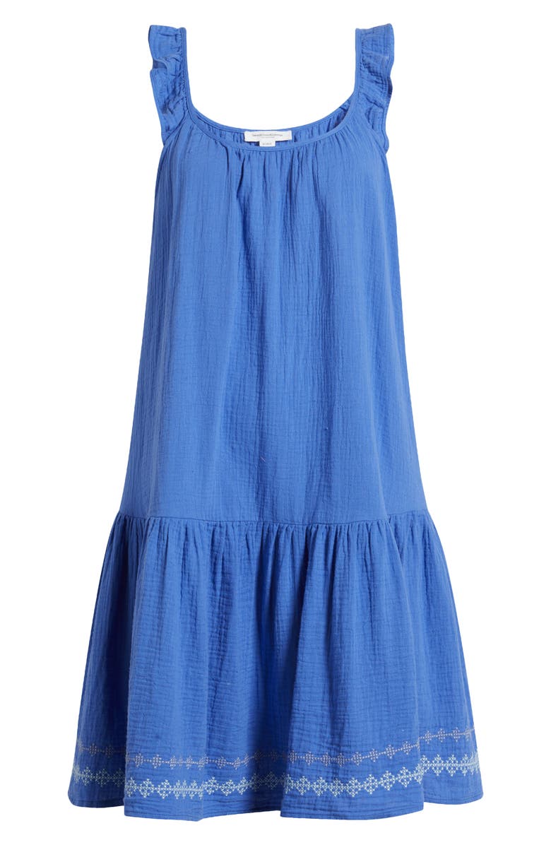 beachlunchlounge Miya Embroidered Hem Cotton Sundress, Alternate, color, 