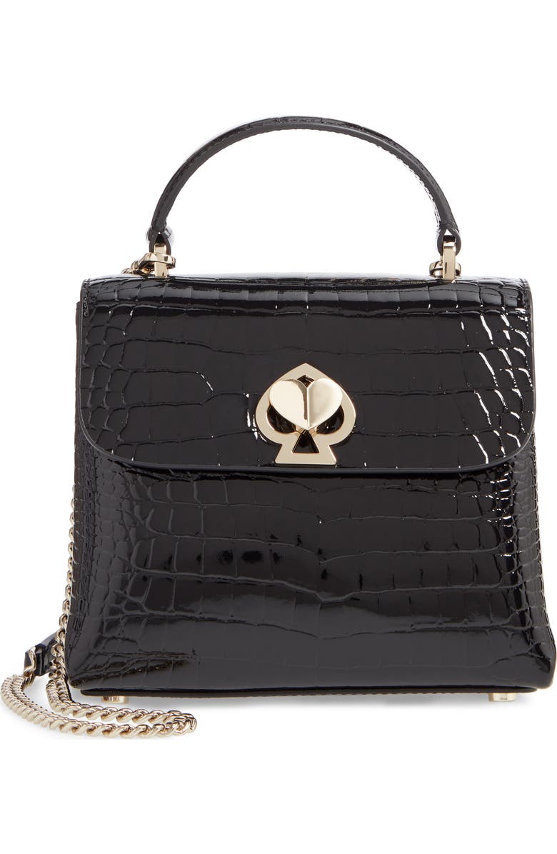 Kate Spade New York romy croc-embossed leather top handle bag, Main, color,