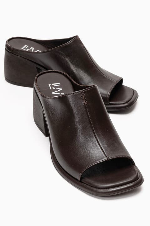 Sorex Leather Block Heel Sandal