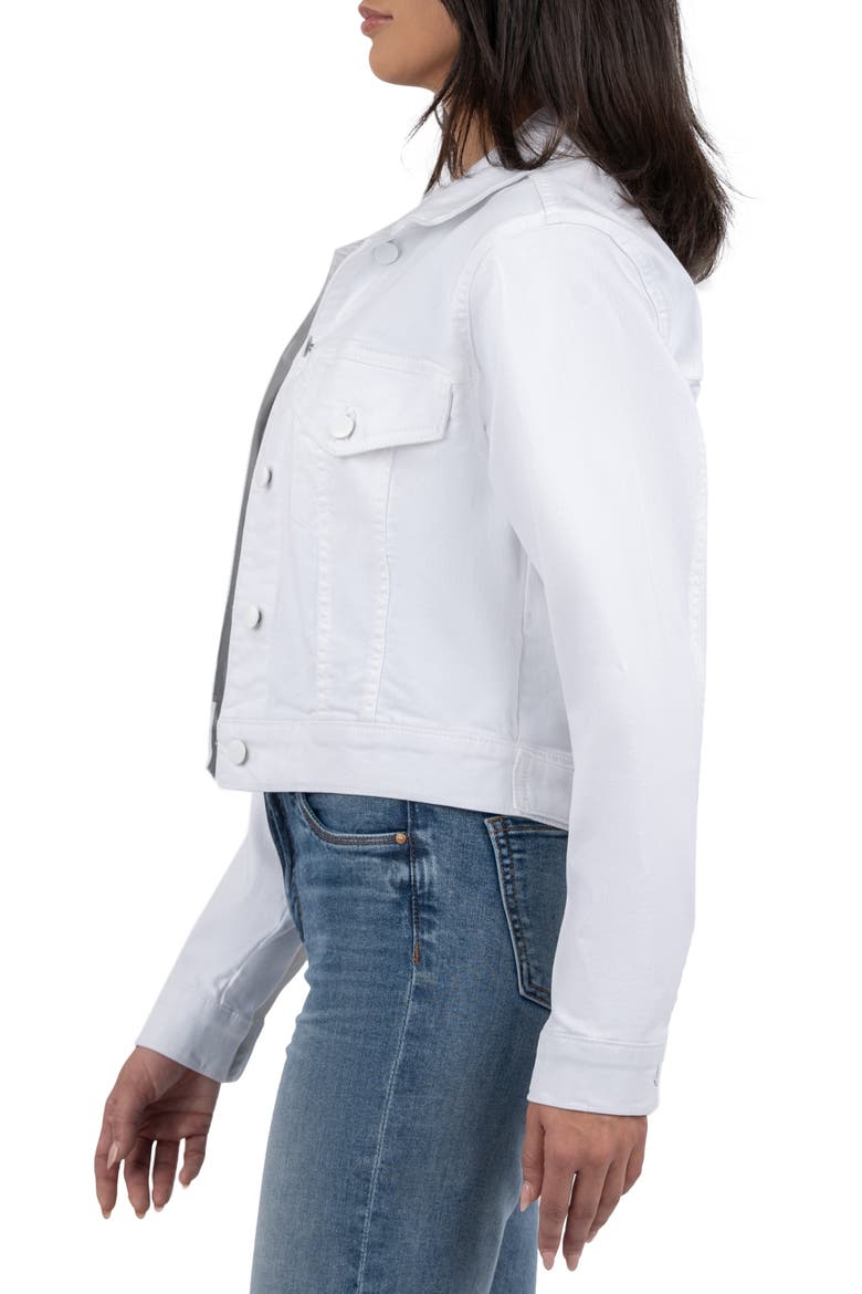 Angela Crop Denim Jacket, Alternate, color, OPTIC WHITE