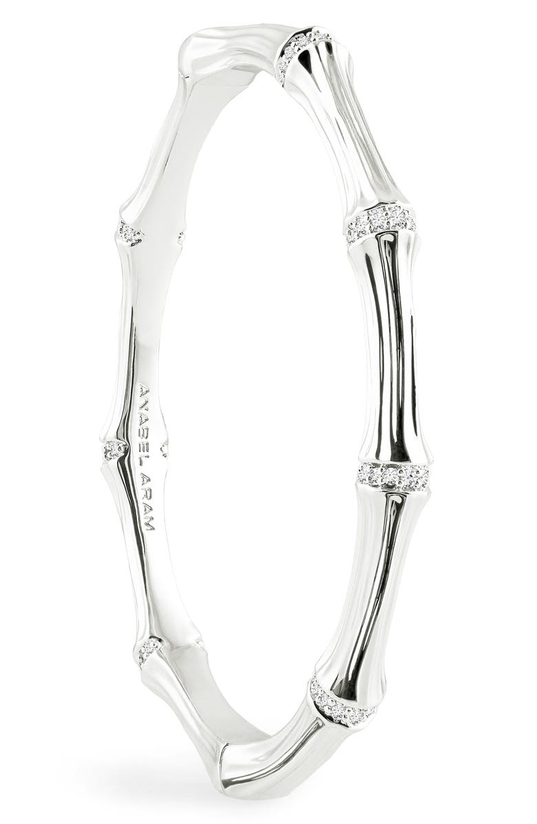 Anabel Aram Jewelry Bamboo Texture Bangle, Alternate, color, Silver