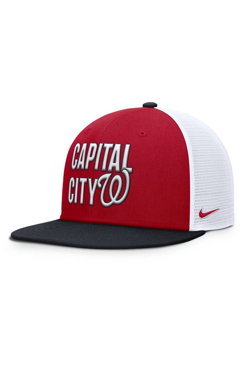 Men's Nike  Red Washington Nationals Pro Trucker Snapback Hat, Alternate, color, Red