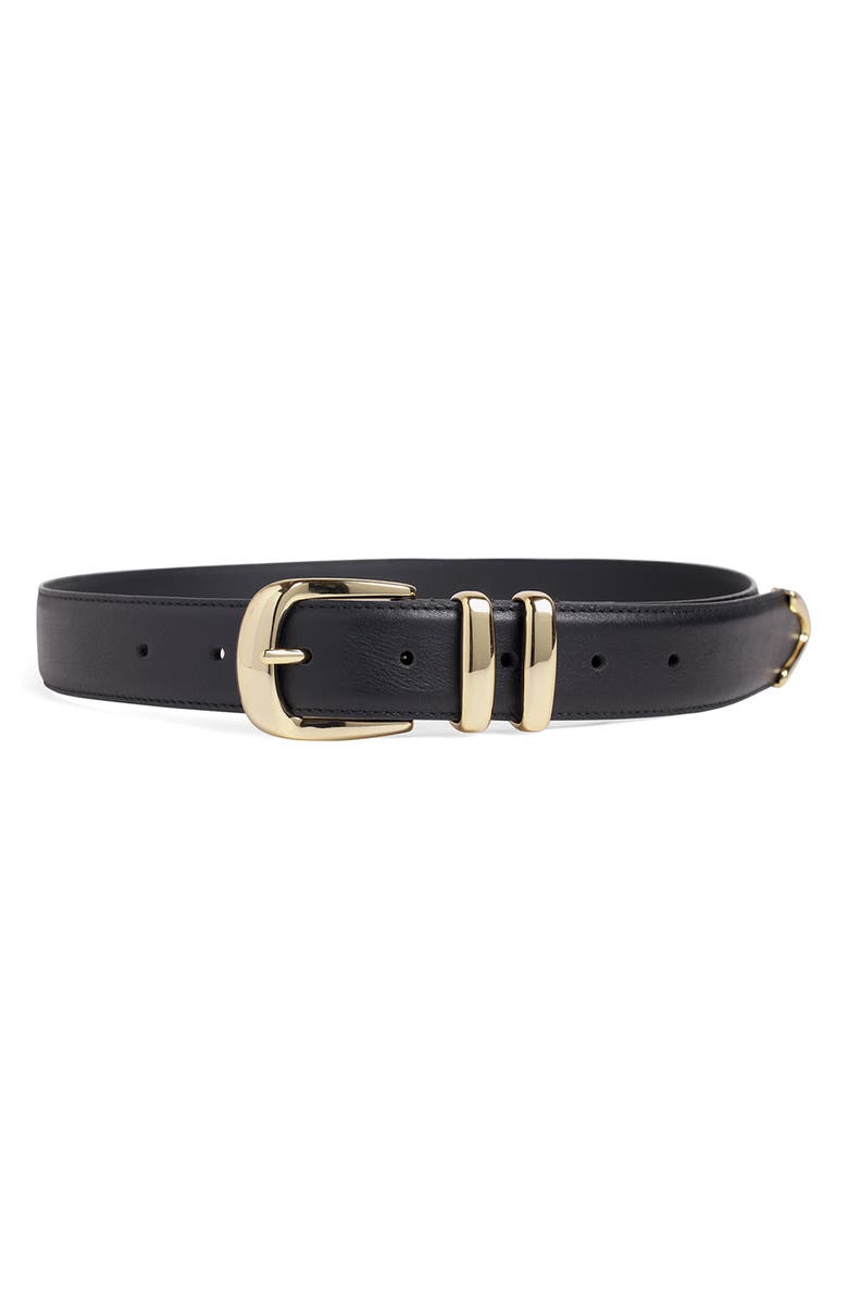 Favorite Daughter The Jordan Leather Belt, Main, color, Black / Gold