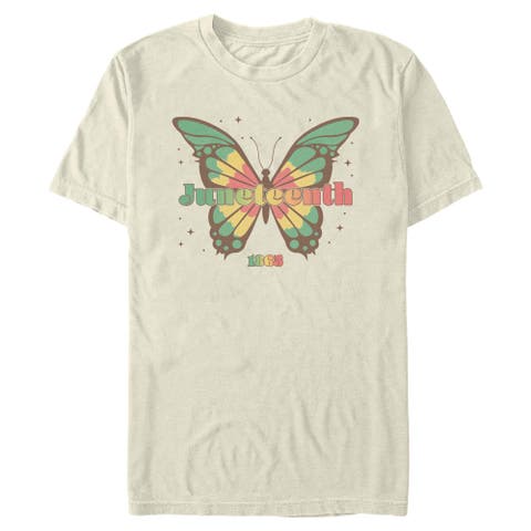 Men's Lost Gods Colorful Juneteenth Butterfly  Graphic T-Shirt