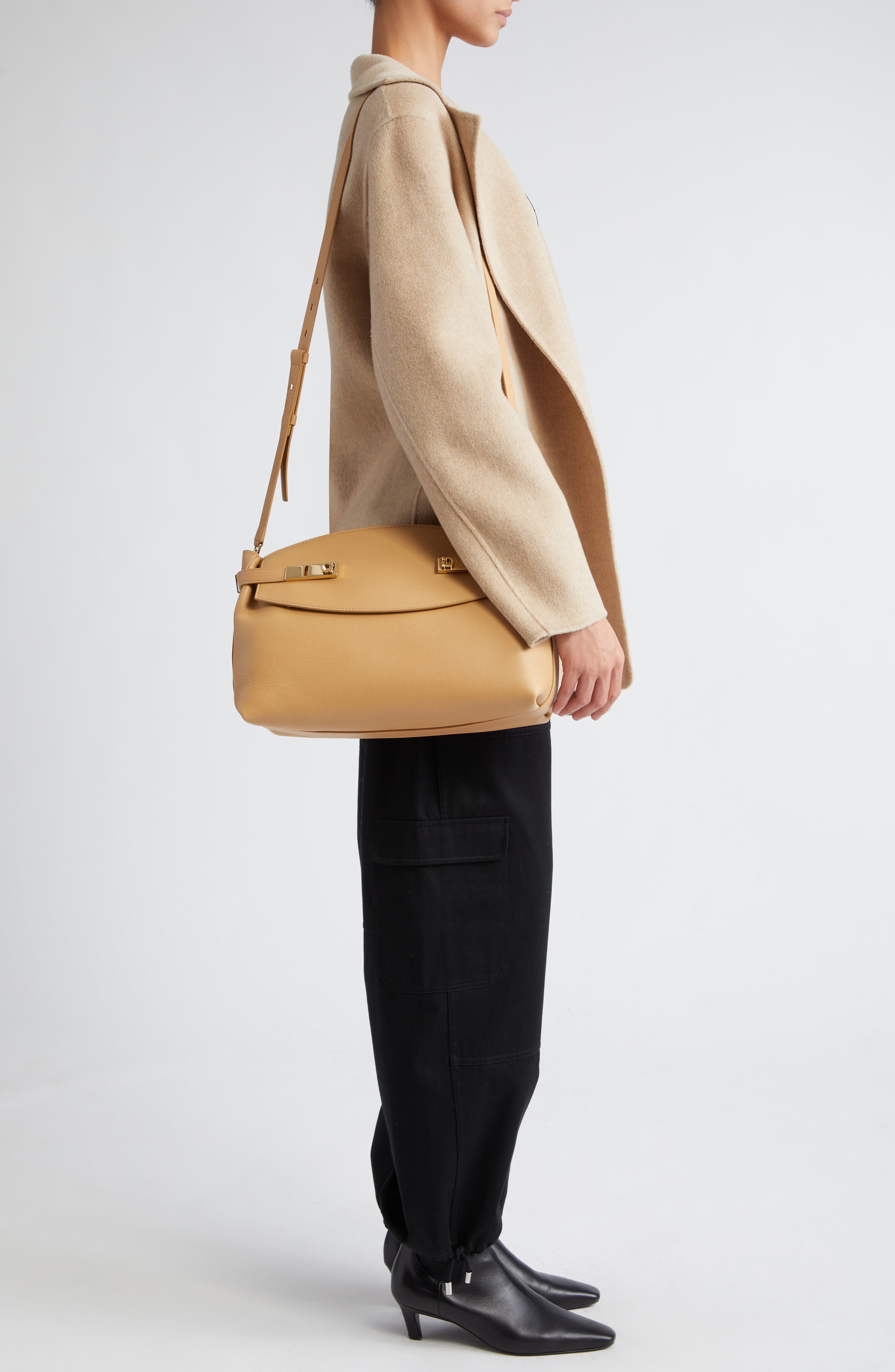 FERRAGAMO Large Hug Pouch Bag, Alternate, color, 