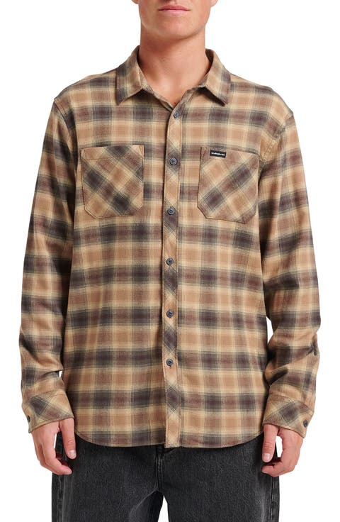 Terrace Ombre Check Stretch Flannel Button-Up Shirt