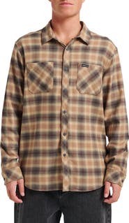 Quiksilver Terrace Ombre Check Stretch Flannel Button-Up Shirt