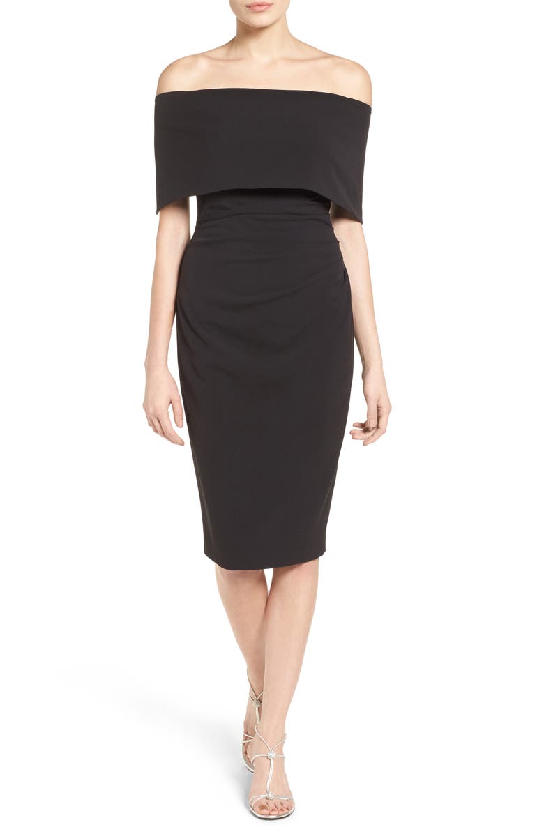 Vince Camuto Popover Cocktail Dress, Main, color, Black