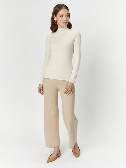 Gobi Mongolian Cashmere Cashmere Mock Neck Sweater In Off White