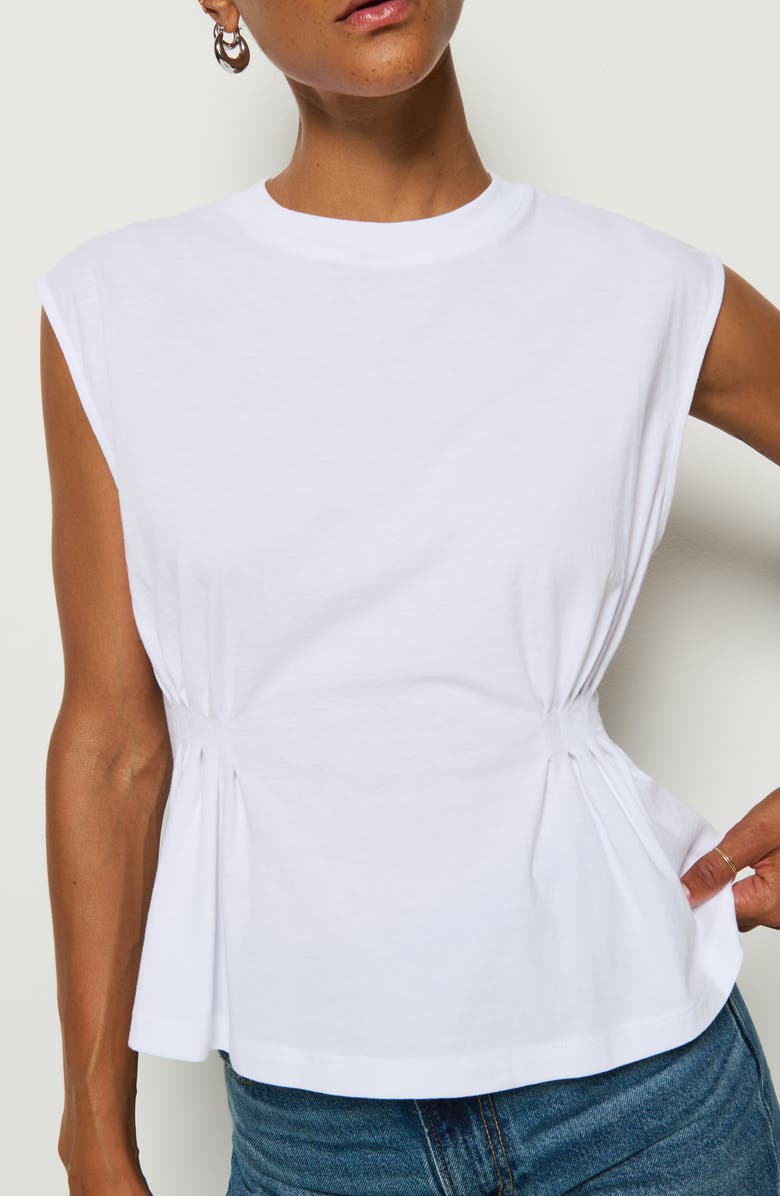 Nation LTD Meg Pleated Organic Cotton Top, Alternate, color, White