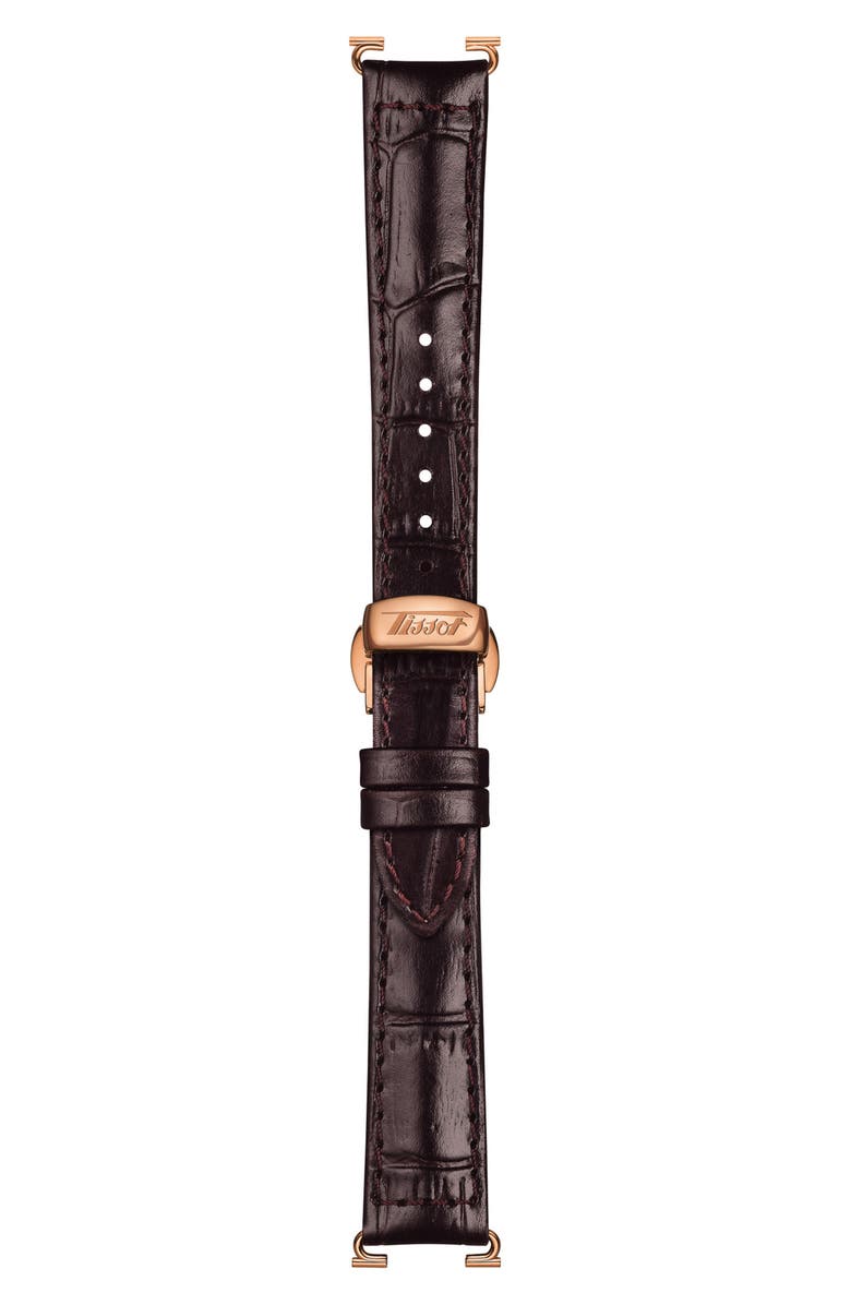 Tissot Porto Chronograph Croc Embossed Leather Strap Watch, 31mm, Alternate, color, White