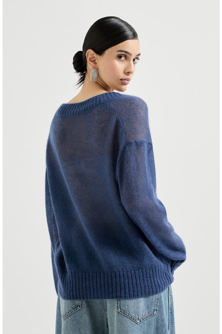 Virgin wool and mohair sweater, Alternate, color, Blue