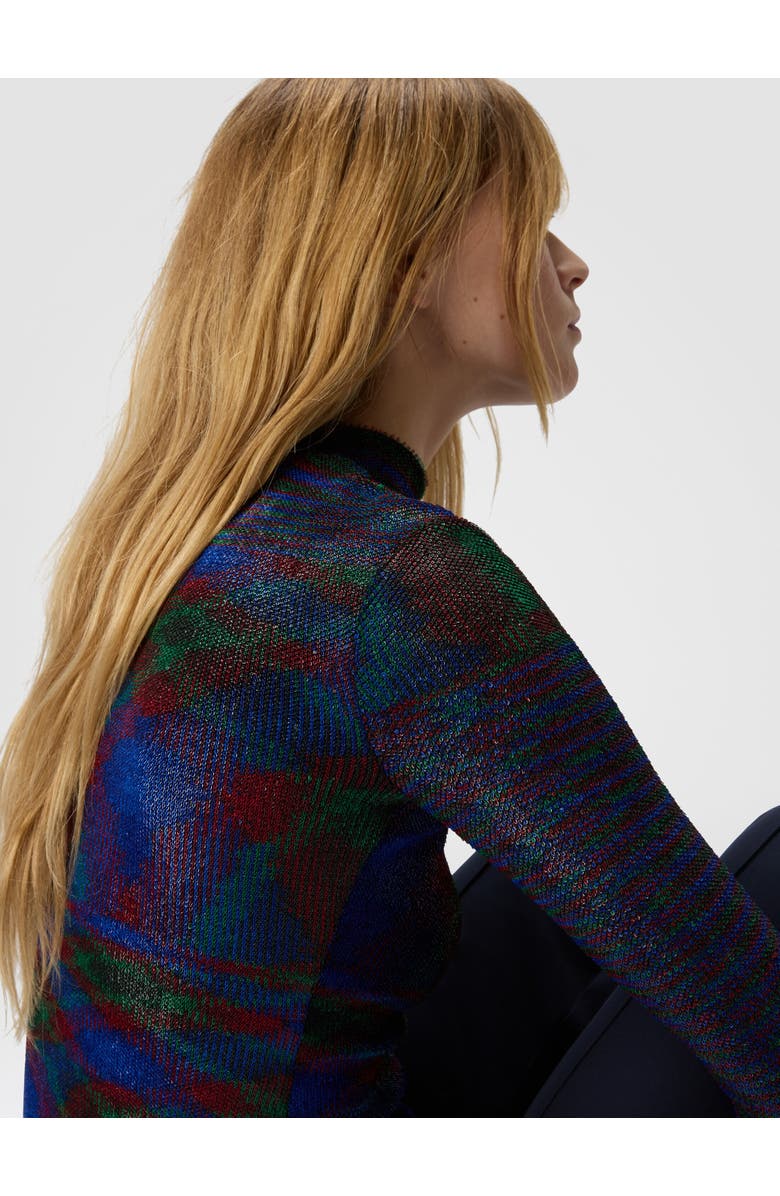 Missoni Turtleneck Sweater With Flame Pattern, Alternate, color, Green & Red