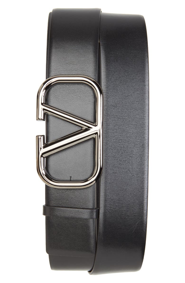 Valentino Garavani VLOGO Buckle Leather Belt, Main, color, 
