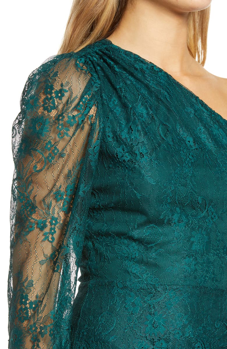 WAYF x BFF Jess One-Shoulder Lace Minidress, Alternate, color,