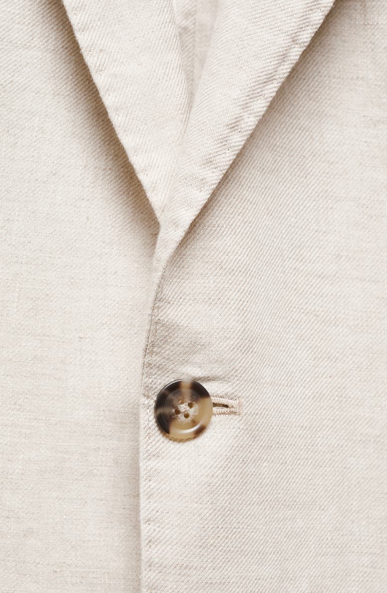 MANGO Slim Fit Linen Blazer, Alternate, color, Beige