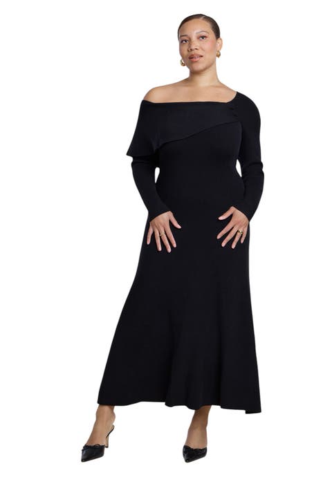 Off The Shoulder Sweater Midi Dress