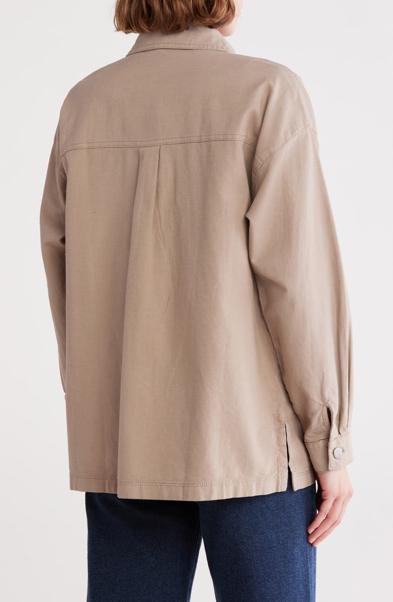 Eileen Fisher Classic Boxy Long Sleeve Button-Up Shirt, Alternate, color, Briar