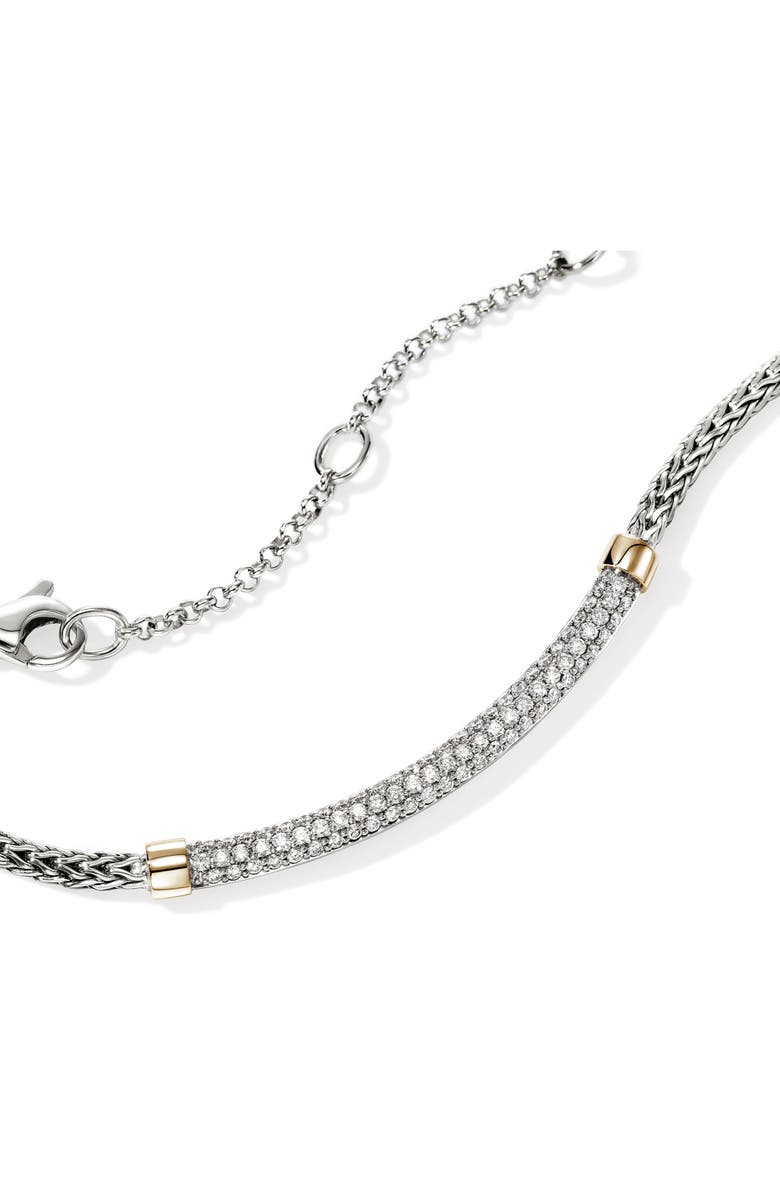 John Hardy JH Essentials Pavé Necklace, 2.5mm, Alternate, color, Silver