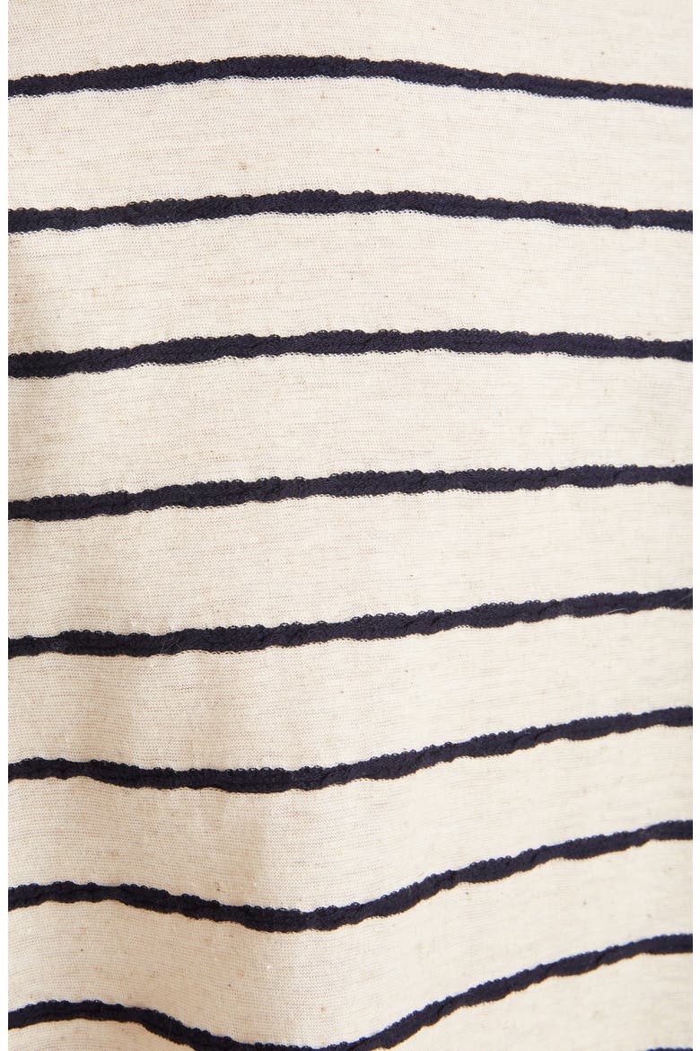 Anagram Embroidered Stripe T-Shirt, Alternate, color, ECRU/ NAVY BLUE