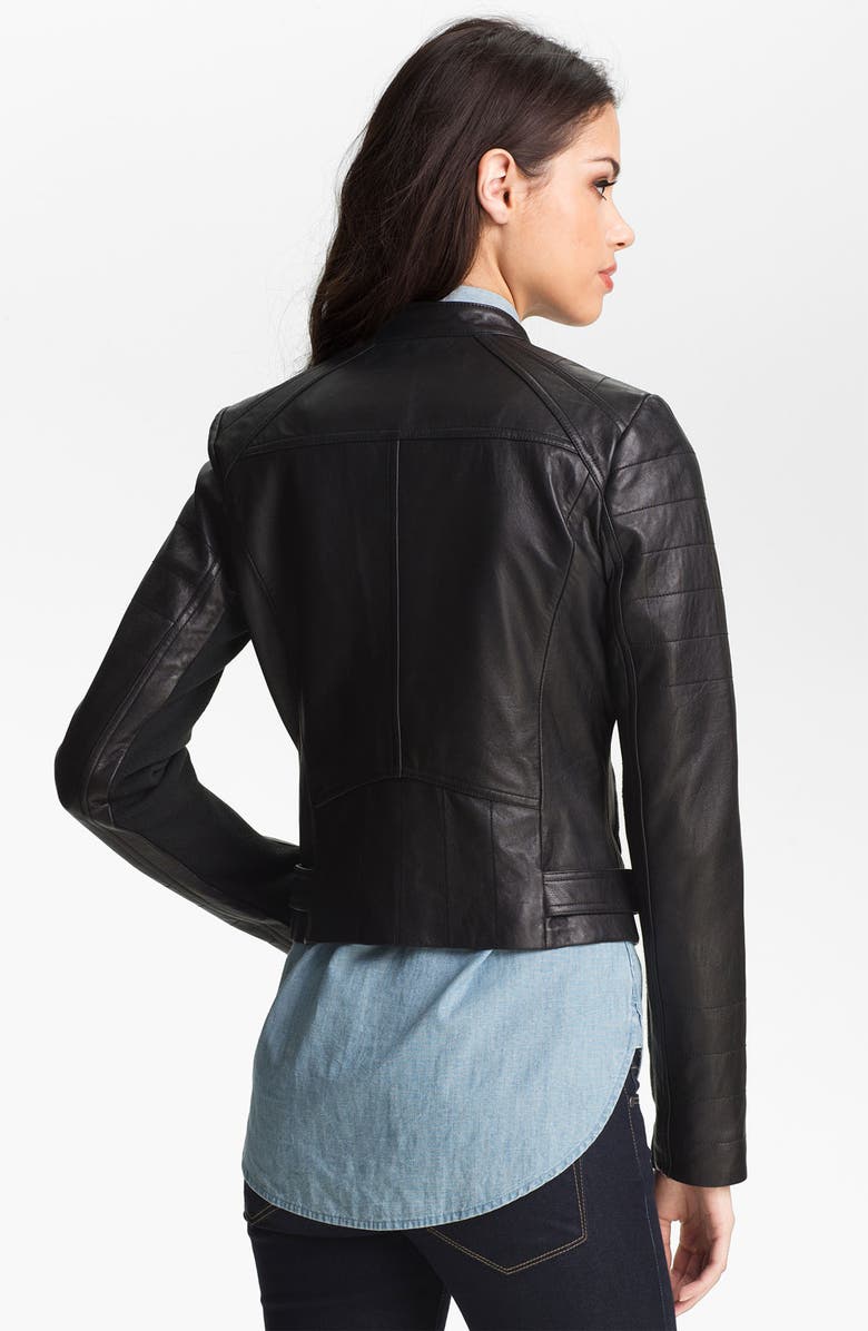 Sam Edelman Double Zip Leather Moto Jacket, Alternate, color, 