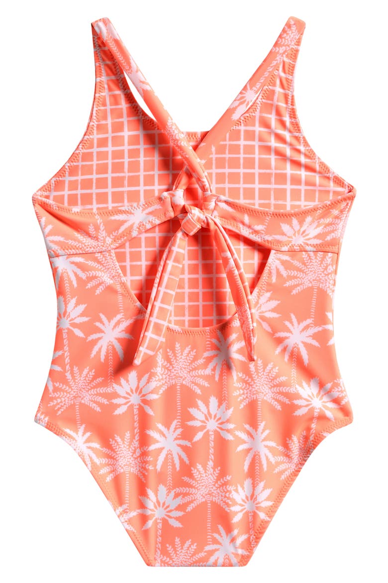 Kids' Cali Palms Reversible One-Piece Swimsuit, Alternate, color, ORANGE