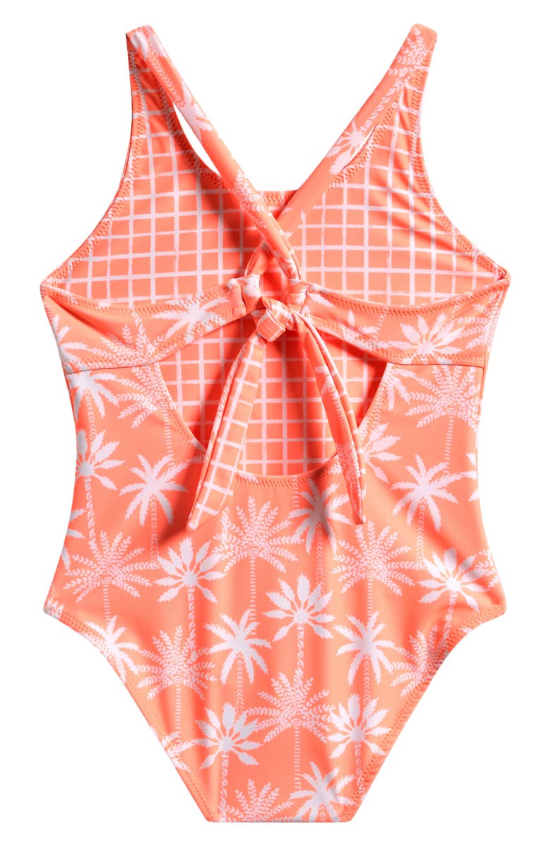 Snapper Rock Kids Ciao Paradiso One-Shoulder One-Piece Swimsuit, Alternate, color, Orange